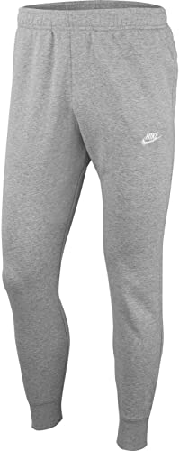 NIKE M NSW Club Jggr Ft Pantalones De Deporte, Hombre, Dk Grey Heather/Matte Silver/White