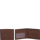 Ben Sherman Men's Manchester Bifold Full-Grain Leather RFID Minimalist Gift Box, Brown Marble Bi-Fold, Slim Wallet