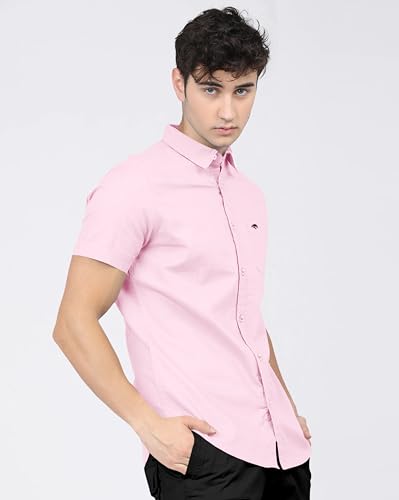 Image of BRUCEWANE Men's 100% Cotton Half Sleeve Shirt