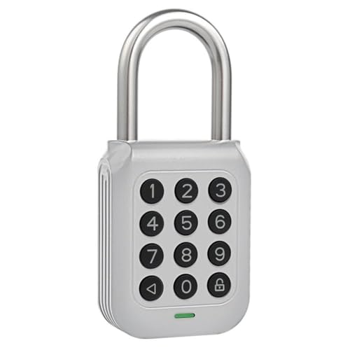 Bouware Smart Padlock Alpha1 Heavy-Duty Electronic Padlock Combination Weatherproof Digital Keypad Number Button Locks with Code, Outdoor/Indoor Use with Upgraded Security Features (Silver)
