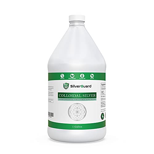 SilverGuard Enhanced Colloidal Silver Gallon Sizeâ€”30ppm Pure & Natural Structured Silver Waterâ€”Organic Colloidal Silver Solutionâ€”1 Gallon