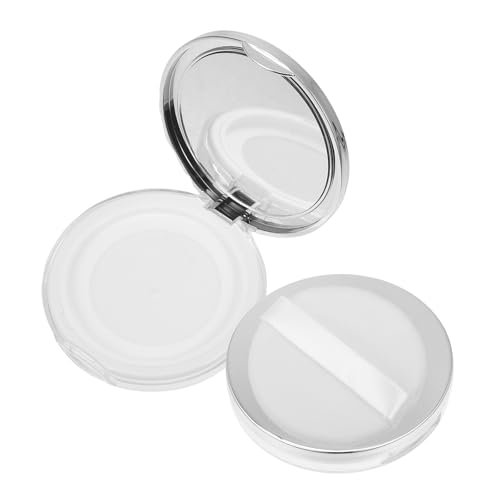 Housoutil Estuche para Polvos Sueltos de Maquillaje Espejo Integrado, 2 Piezas Ultradelgadas para Uso Diario y Viajes