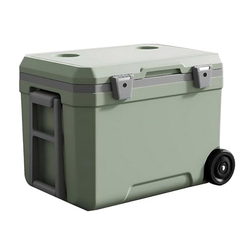 45L Wheeled Cool Box, Nevera Portátil Y Rígida para Uso En Exteriores(Green,70L)