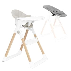 Olmitos – Trona bebe Evolutiva de Madera con Hamaca 2 piezas y reductor – Ajustable y Plegable con Arnés seguridad, desde nacimiento hasta 3 años – Cinturón de 3 puntos