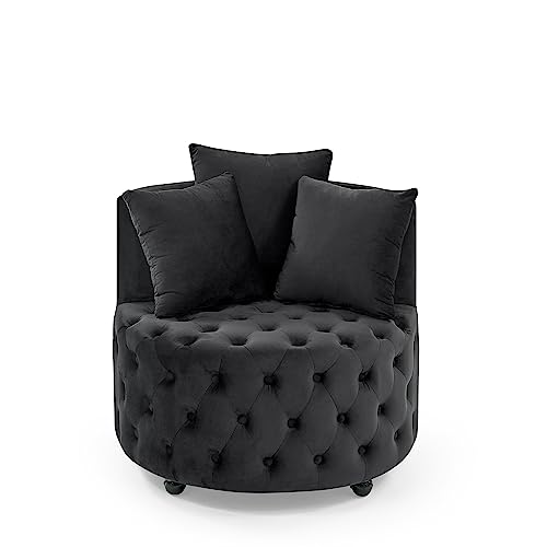 Sillón Plegable Terciopelo Negro miniatura 5