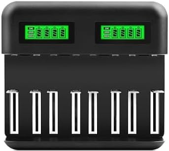 Product image of Intelligence 8 Bay Universal Battery Charger, Smart Charger for Rechargeable Batteries Ni-MH/Ni-Cd A AA AAA SC C D, USB Type C, Overcharge Prevention Function