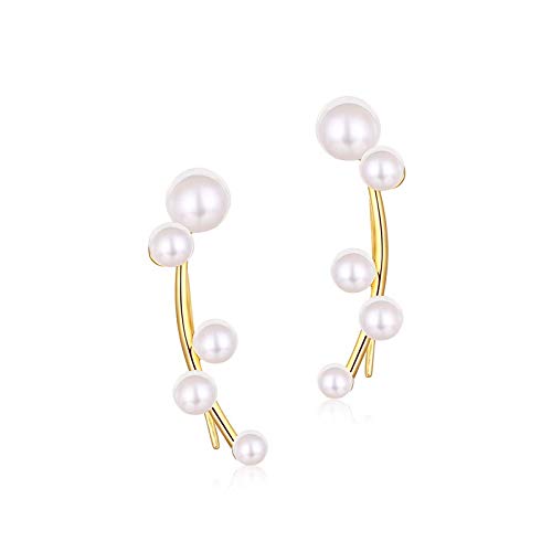 Boucles d'oreilles perles en argent 925 et laque dorée 9K