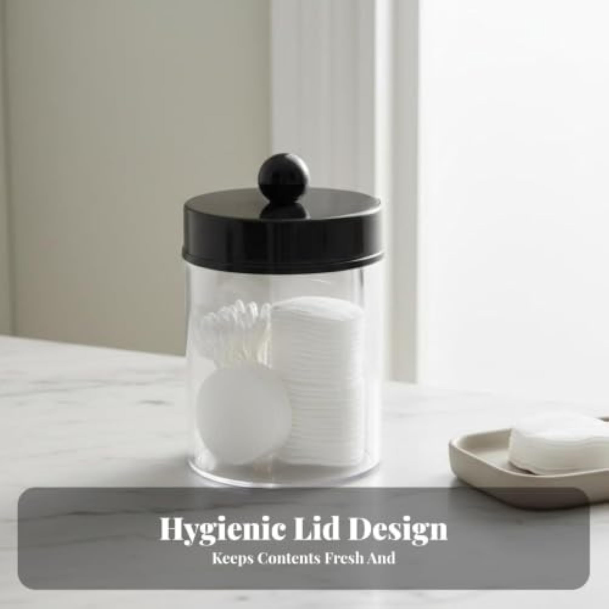 Ear Bud and Pad Canister Dustproof Lids Acrylic Holder