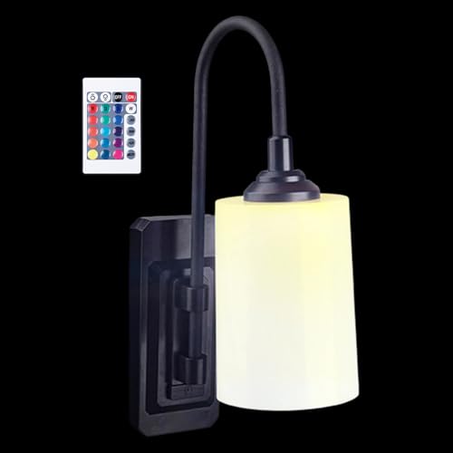 Lámpara LED de pared con pilas y luz nocturna de 16 colores