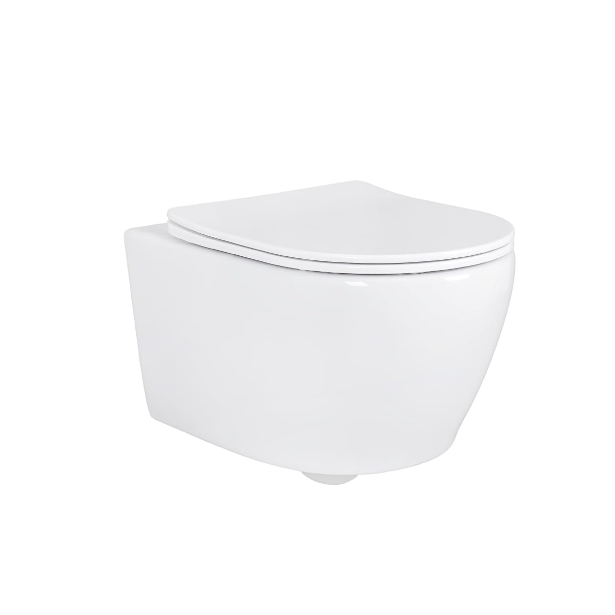 Belvit Wand WC Komplettset mit Vorwandelement 75-82 cm, spülrandloses Hänge WC mit Softclose Sitz, Unterputz Spülkasten, Drückerplatte, WC Set für Trockenbau, wandhängende Toilette, Weiß