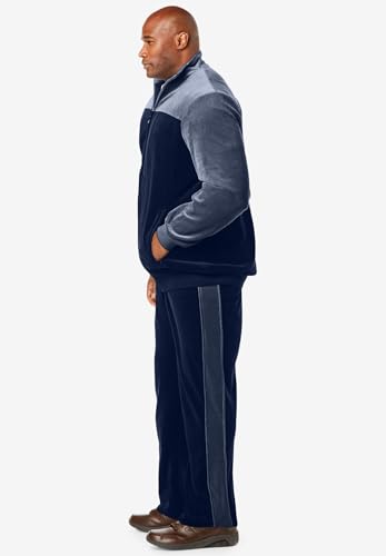 KingSize Men's Big & Tall Colorblock Velour Tracksuit3