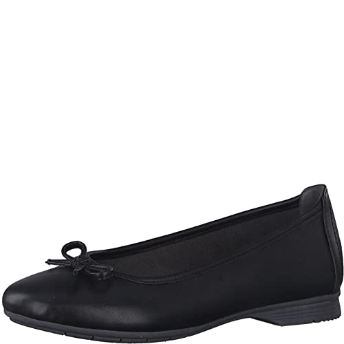 Jana Damen Ballerinas aus Kunstleder Elegant Weite H Mehrweite, Schwarz...