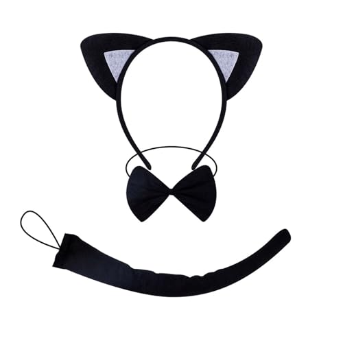 Diademas de orejas de animales de moda, accesorios cómodos para fiestas, cosplay, tocados únicos para niños y adultos, suaves y cómodos, Tres piezas de pizarra, Talla única