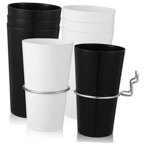 CHICAMPERA ペグボード用カップホルダー点 大容量収納 ブラック ホワイトリング付き 多機能クラフトオーガナイザー 工具文具整理に 作業台 ガ