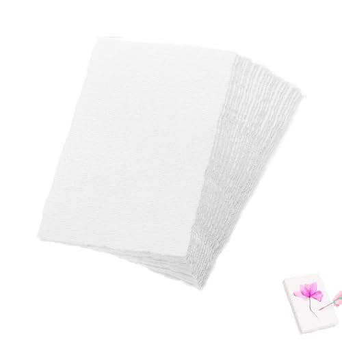 20 Blätter Wanderings Handgefertiges Weißes Büttenpapier Blankopapier Handgeschöpftes Papier Für GrußKarten DIY, Gemälde And Briefe