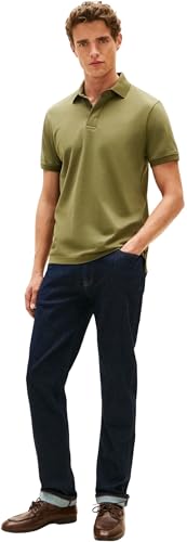 Tommy Hilfiger Herren Poloshirt Kurzarm Hidden Placket mit Knopfleiste, Grün (Dark Artichoke), XL – Ansicht 5