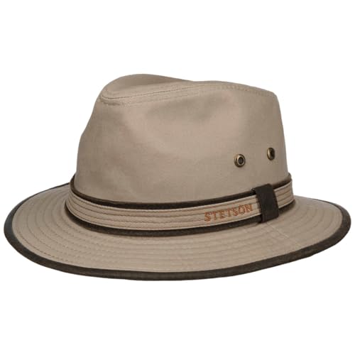 Stetson AVA Cotton Stoffhut Traveller UV-Schutz 40 Damen und Herren Frühling Sommer beige L (58-59 cm)