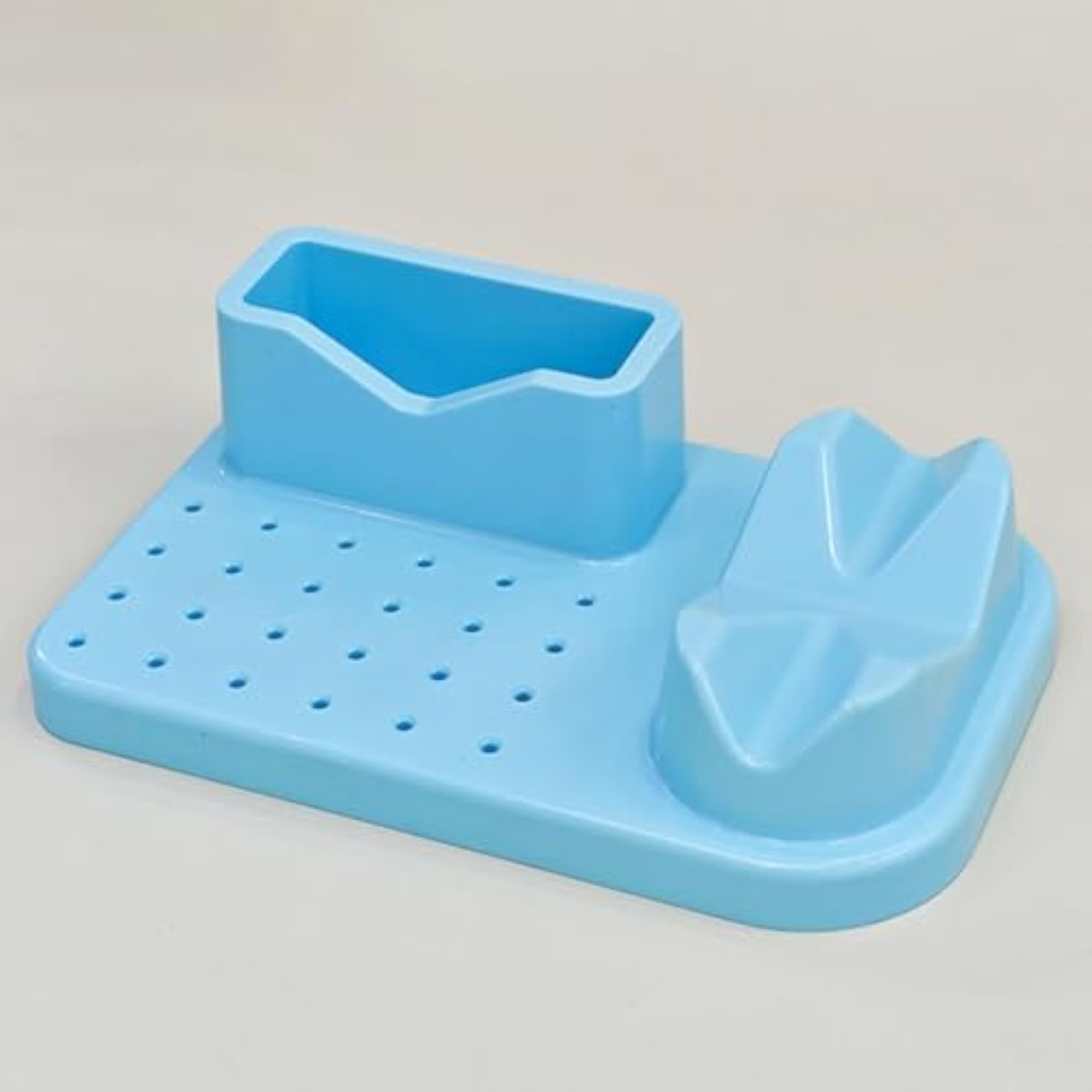 Nail Art Polishing Grinding Organizer Desk Professional 20 Holes Bits Holder Blue