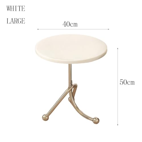 Table à café blanche design rétro table d'appoint ronde élégante - 4