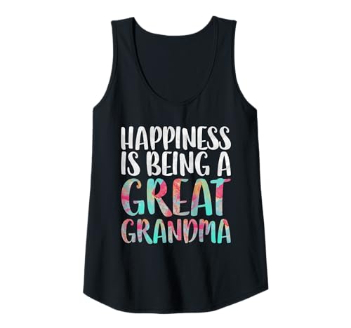 Womens Happiness Is Being A Great Grandma Shirt Women Mothers Day Tank Top