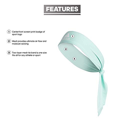 Image of adidas Alphaskin Tie Headband, Clear Mint /White, One Size