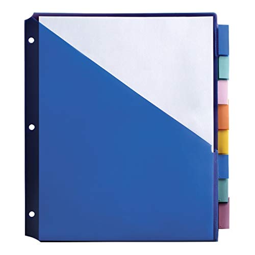 Office Depot Brand Double-Pocket Insertable Plastic Divider, 8-Tab, 9 1/2
