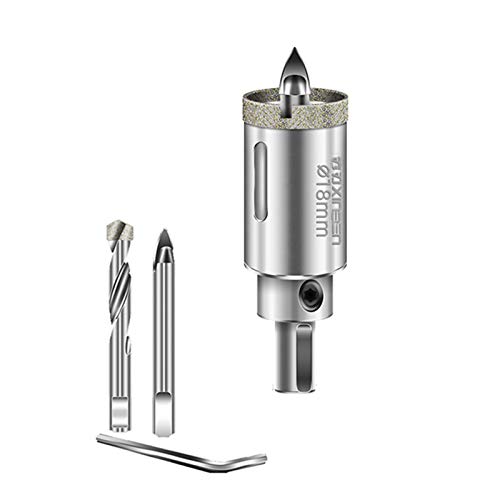 Broca para vidrio con función de posicionamiento, broca diamantada para perforar cerámica, mármol, granito y vidrio, diámetro 18 mm miniatura 1