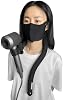 Soporte de cuello universal para secador de pelo. Negro ajustable sin manos para acicalado de mascotas y peinado. Patente profesional 2