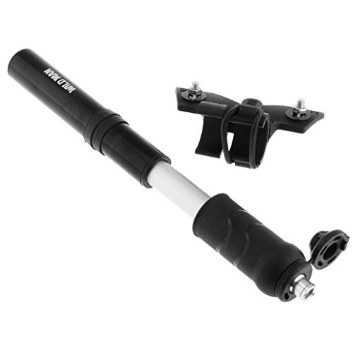 YIJU Presta E Schradar Dual Valve Bike Pump para Bicicleta Mini Bombas Portáteis - Silivery - Preto