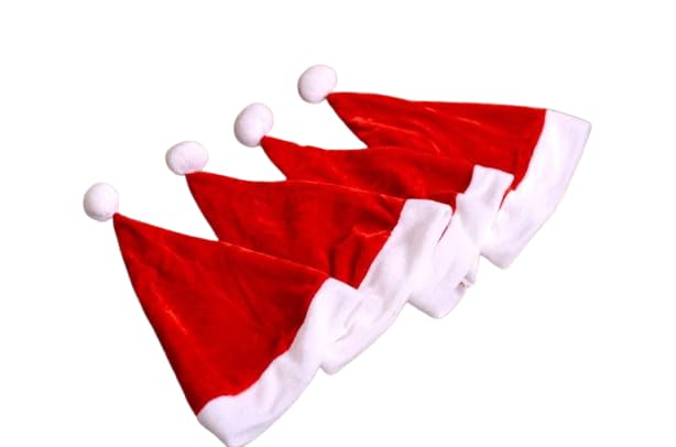 TRIPLC MOOLYAVAAN Products Products Santa Hat Christmas Hat Winter Cap Plush Hat for Unisex Adults Christmas New Year Xmas Caps (Only 18+ Adults) (Pack of 6)