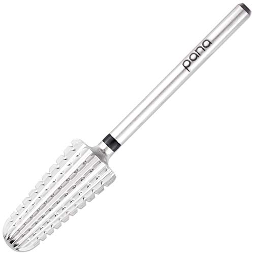PANA Nail Carbide Volcano Bit - Two Way Rotate use for Both Left and Right Handed - Fast remove Acrylic or Hard Gel - 3/32" Shank - Manicure, Nail Art, Drill Machine (Extra Coarse, Silver)