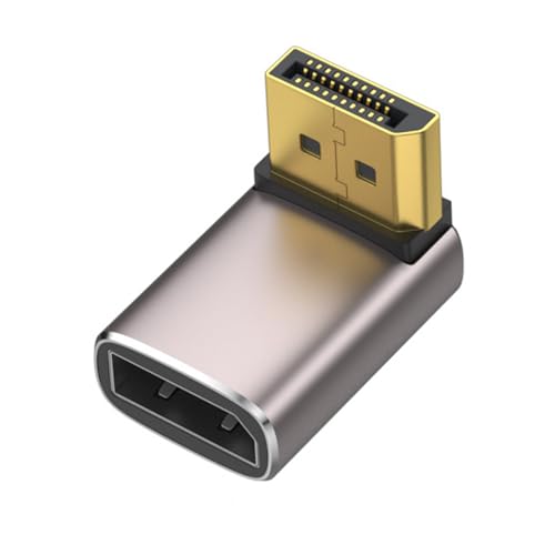 DRHTDXEJ Adaptador DisplayPort 1.4 en ángulo recto de 8 K a 60 Hz, adaptador DisplayPort de 90 grados, puerto de pantalla en ángulo recto para PC