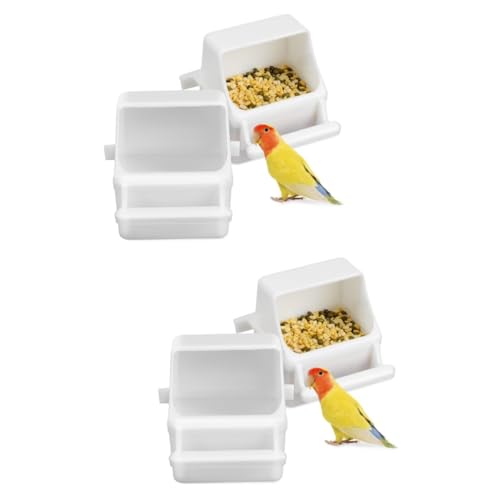 GRIRIW 4 個 フードボックス 野鳥の餌箱 オウム キビ 食品容器 スマートバードフィーダー ネット 鳥の採餌パズル 鳥の水やり器 屋外用の鳥の餌箱 セキセイインコのおやつ プラスチック