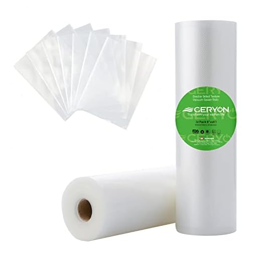 GERYON Vacuum Sealer Bags for All Food Vacuum Sealer Machine, 2 Pack 8" x 16' Vac Sealer Rolls, Commercial Grade BPA Free Material for Sous Vide & Saver Storage