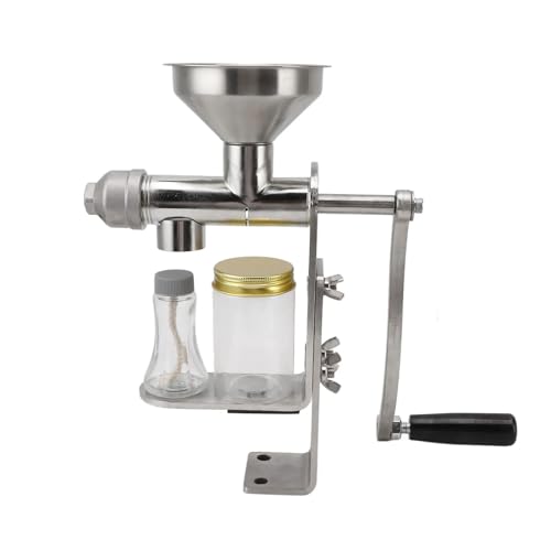 Presse à huile manuelle compacte, extracteur de presse à huile manuelle à manivelle, presse à froid et à chaud facile à utiliser, facile à nettoyer, fabricant d'huile for noix, graines de tournesol