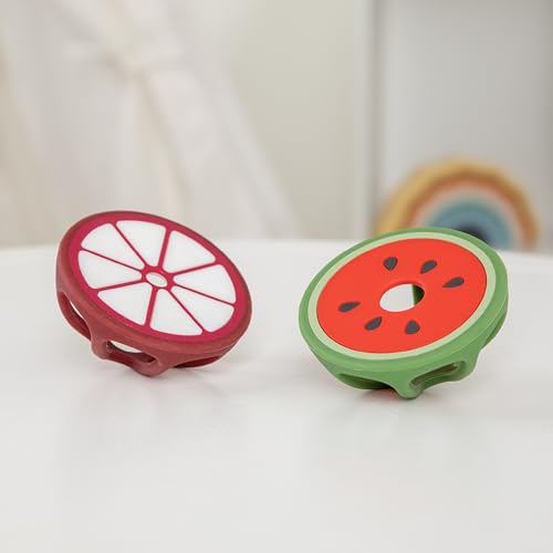 Image of Mangosteen and Watermelon Silicone Teethers Baby Teething Toys, Newborn Essentials Must Haves, Easy-to-Hold Design Teething Ball Baby Essentials, BPA-Free