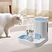 IEUDNS Automatic Pet Feeder Waterer, Cat Feeder, Dog Bowl, Removable Portable Water Dispenser, Blue
