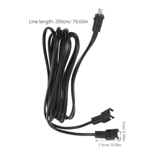 Cable Divisor de 2 Pines para Sillón Reclinable de 2 Metros Negro Conector de Plástico 4