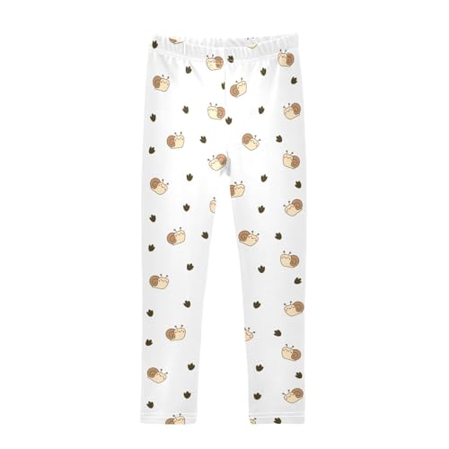 Cute Snail Girls Leggings,Workout Leggings for Girls Toddler Athletic Leggings Size for 3-10T