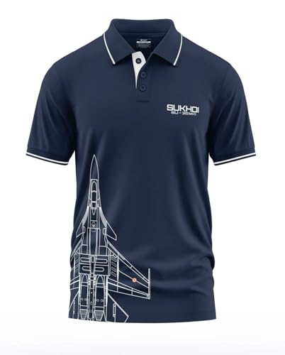 Image of WarriorWorld Men's T-Shirt Cotton Fabric Stylish with Fighter Jet Design -Casual & Office Wear