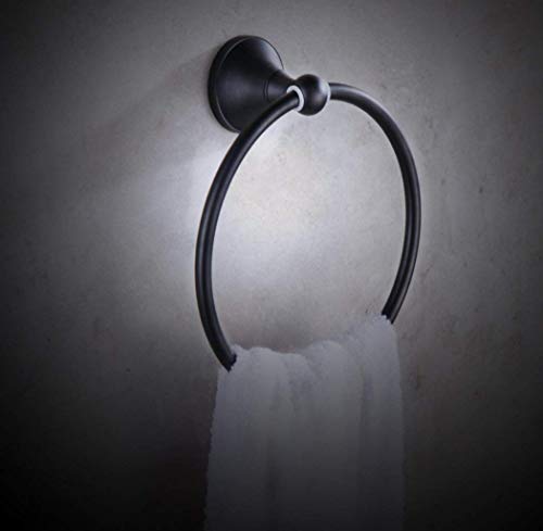Anneau serviette bronze rétro noir au style continental élégant pour salle de bains raffinée