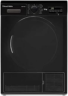 Russell Hobbs RH8CTD701B Freestanding Condenser Dryer, DelayStart, 8 kilograms, rpm 1400, Black, Noise level: decibels 69