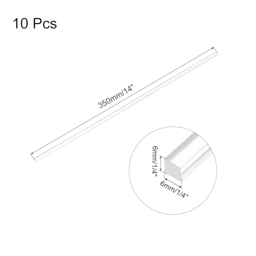 Image of MECCANIXITY 10pcs Acrylic Square Rods 1 /4 inchx14 inch Acrylic Dowel Rods Sticks