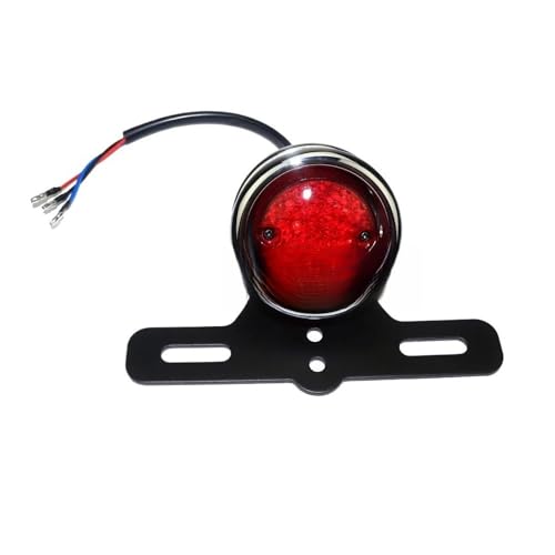 Feu stop arrière pour moto vintage et chopper avec support plaque