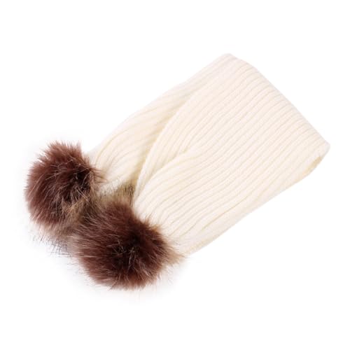 Cartoon Knitted Winter Scarf for Soft Warm Shawl Wrap Protection present for Boys Cold Weather White2