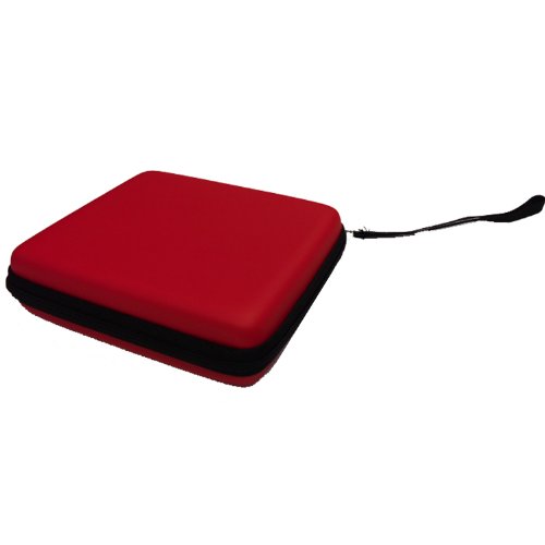 TECHGEAR Case Compatible with Nintendo 2DS - Hard Protective Carry & Storage Case Cover fits 2DS + Games + Accessories [RED]