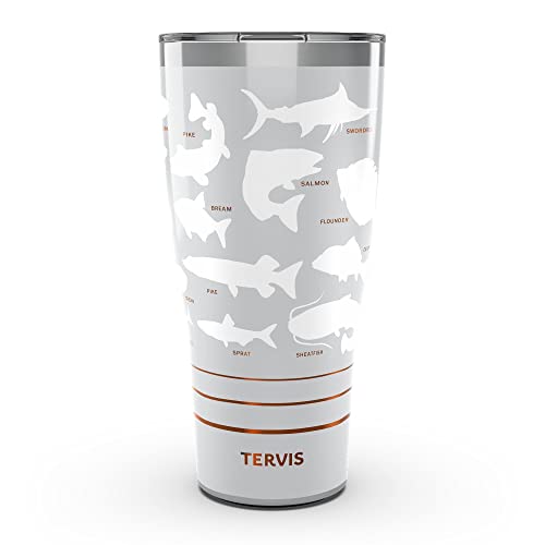 Tervis Traveler Fishing Fish Finder Triple Walled Insulated Tumbler Travel Cup Keeps Drinks Cold & Hot, 30oz, Stainless Steel