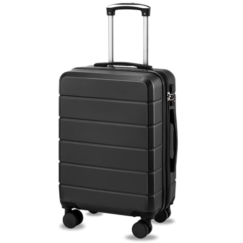 YOETEY 22x14x9 Carry On Luggage for Airplanes - Expandable Hard Shell Suitcases for Travelling, Lightweight, TSA Lock (Black, 20 Inch) image 6