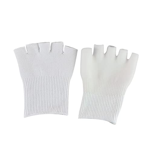 minkissy 1 Pair Foot Care Supplies Fingerless Gloves Foot Moisturizing Socks Big Toe Separators Open Toe Gel Socks Men Dry Cracked Heels Socks Gel Socks for Feet Five Toe Gel Socks White