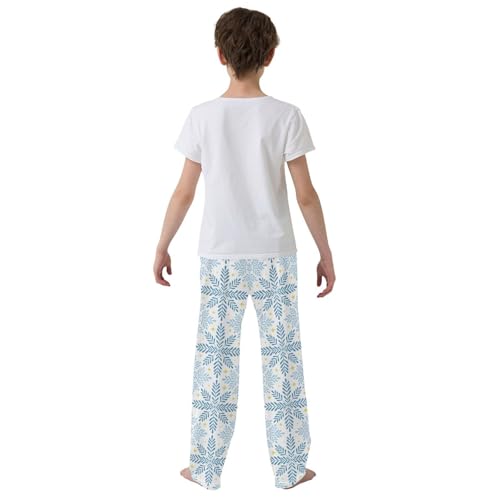 Boys' Pants Christmas Folk Art Snowflakes Long Bottoms Jogger Pants Elastic Waist Trousers with Pockets S-XL3
